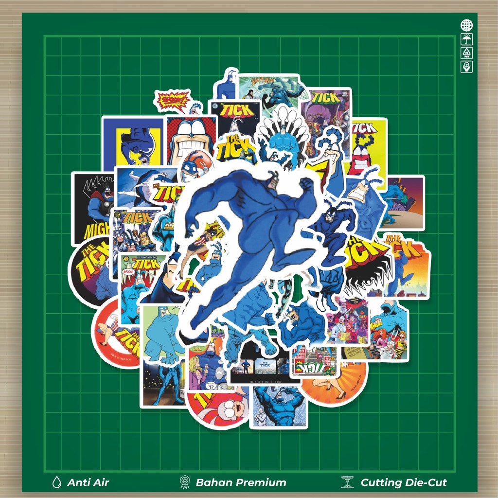 

HOT 50 PCS STIKER Sticker Kartun The Tick Sticker Stiker Fashion Cars Decal Dingin Kartu Album Custom Vinyl Anti Air- Sticker Aesthetic Buku Journal Koper Casing HP Tablet Laptop Helm Motor Botol Minum