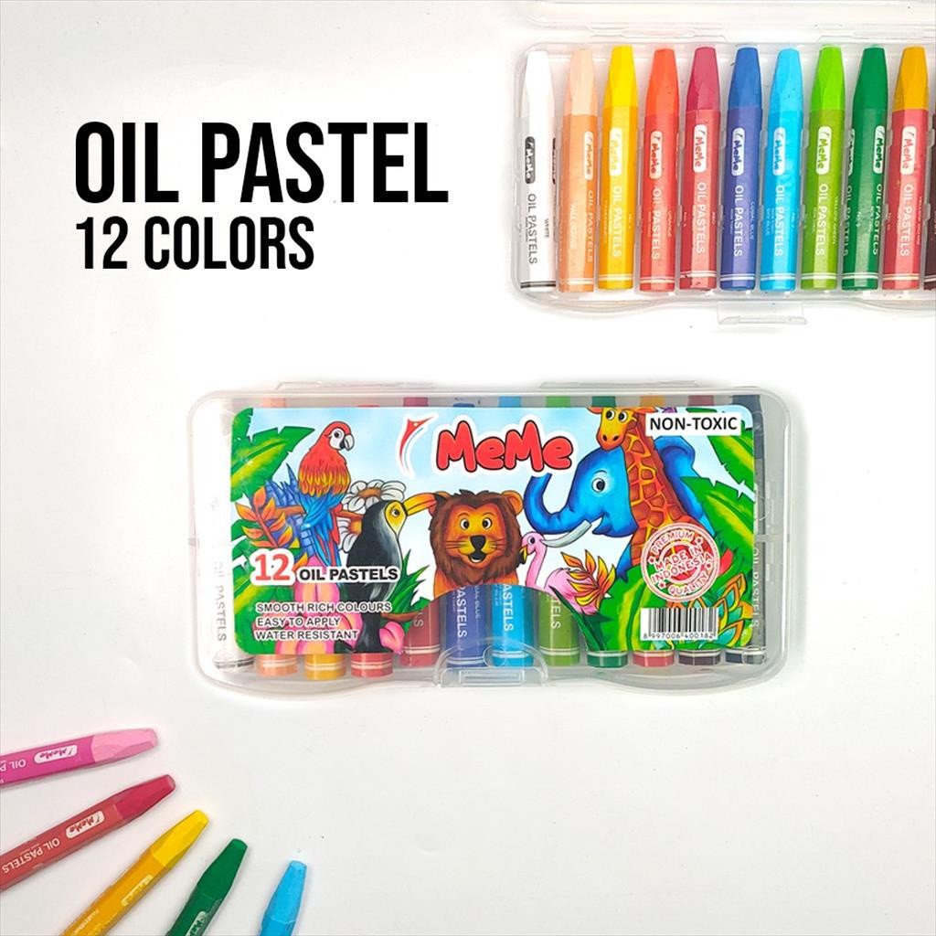 

PROMO TERMURAH Crayon MeMe 12warna / Oil pastel / Crayon MeMe 12colors TERBARU