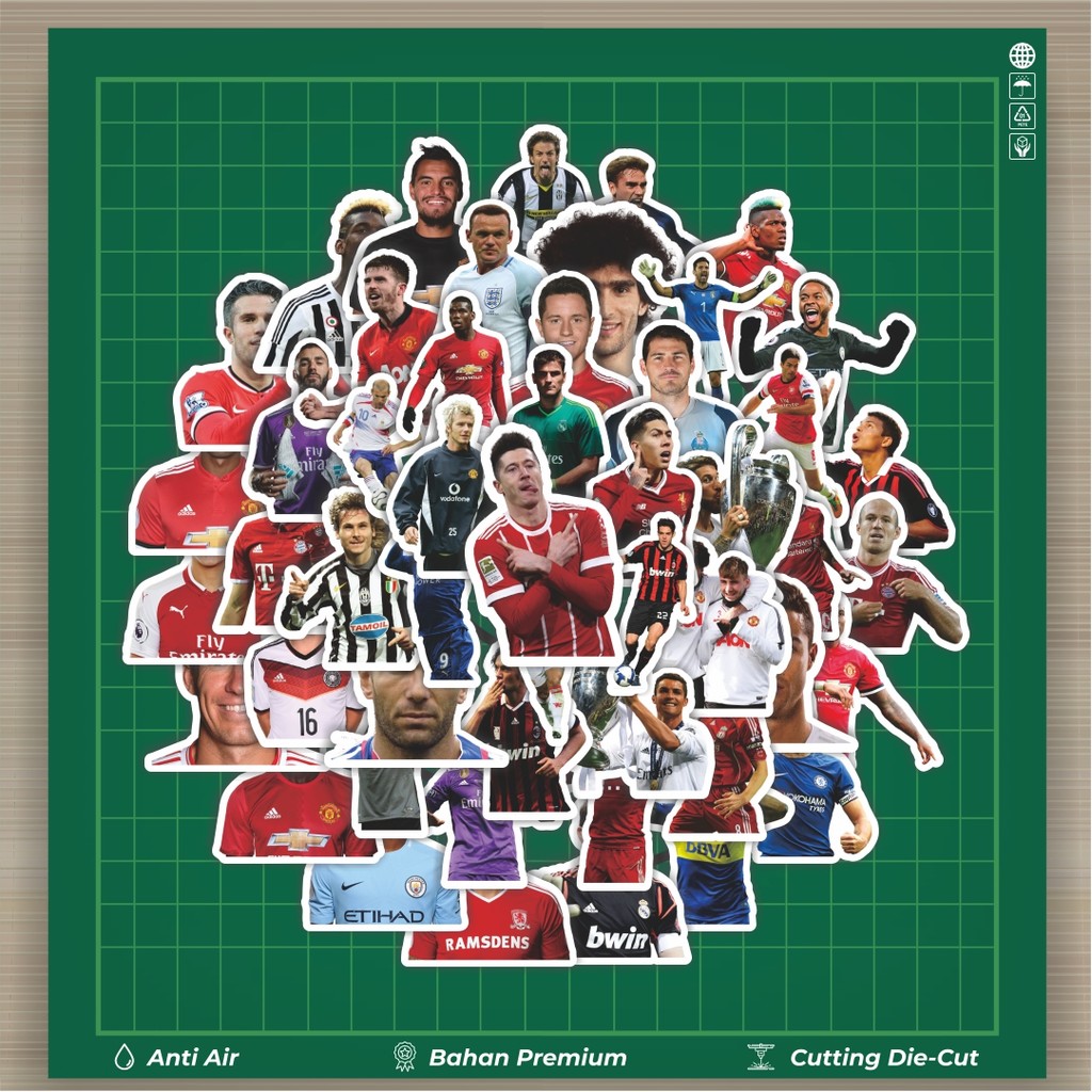 

HOT 50 PCS STIKER Stiker Club Football/Sepak Bola 4 Stiker Fashion Cars Decal Dingin Kartu Album Custom Vinyl Anti Air- Sticker Aesthetic Buku Journal Koper Casing HP Tablet Laptop Helm Motor Botol Minum