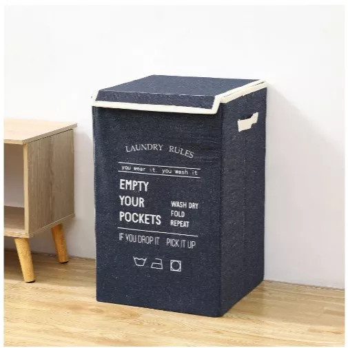 Storage box Laundry /  KERANJANG CUCIAN BAJU KOTOR KOTAK PERSEGI DENGAN TUTUP / storage box / keranj