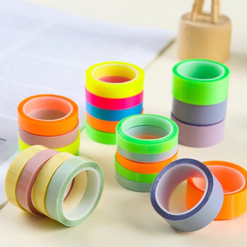 

5 roll Fluorescent color Sticky Notes 8mm*5m Tearable transparent tape notes Index Tabs Pages Flags Book Markers Reading Notes