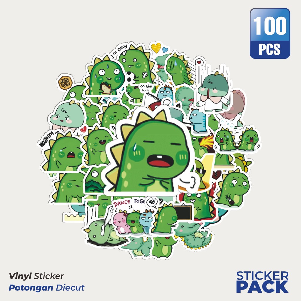 

MURAH 100 PCS Stiker Baby Funny Dinosaur [Bayi Dinosaurus Lucu] Waterproof Aesthetic- Untuk Laptop, Motor, dan Helm - Paper Stationery Pack