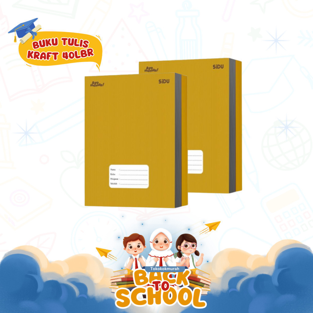 

BUKU TULIS SIDU SAMPUL COKLAT KRAFT ISI 40 LEMBAR 1 PACK 10 BUKU