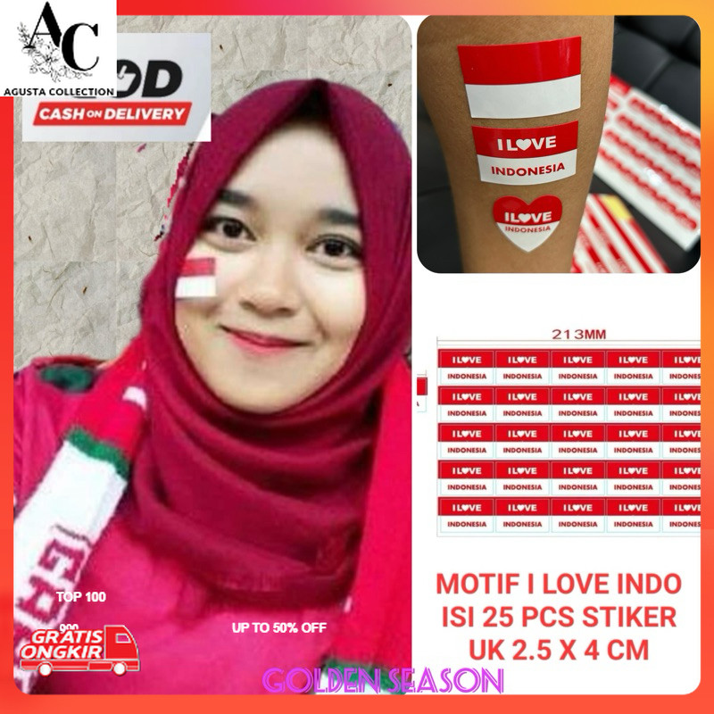 

Serba Agustus / 25pcs Stiker Pipi HUT RI KEMERDEKAAN / Sticker Merah Putih 17 Agustus Hari Kemerdekaan