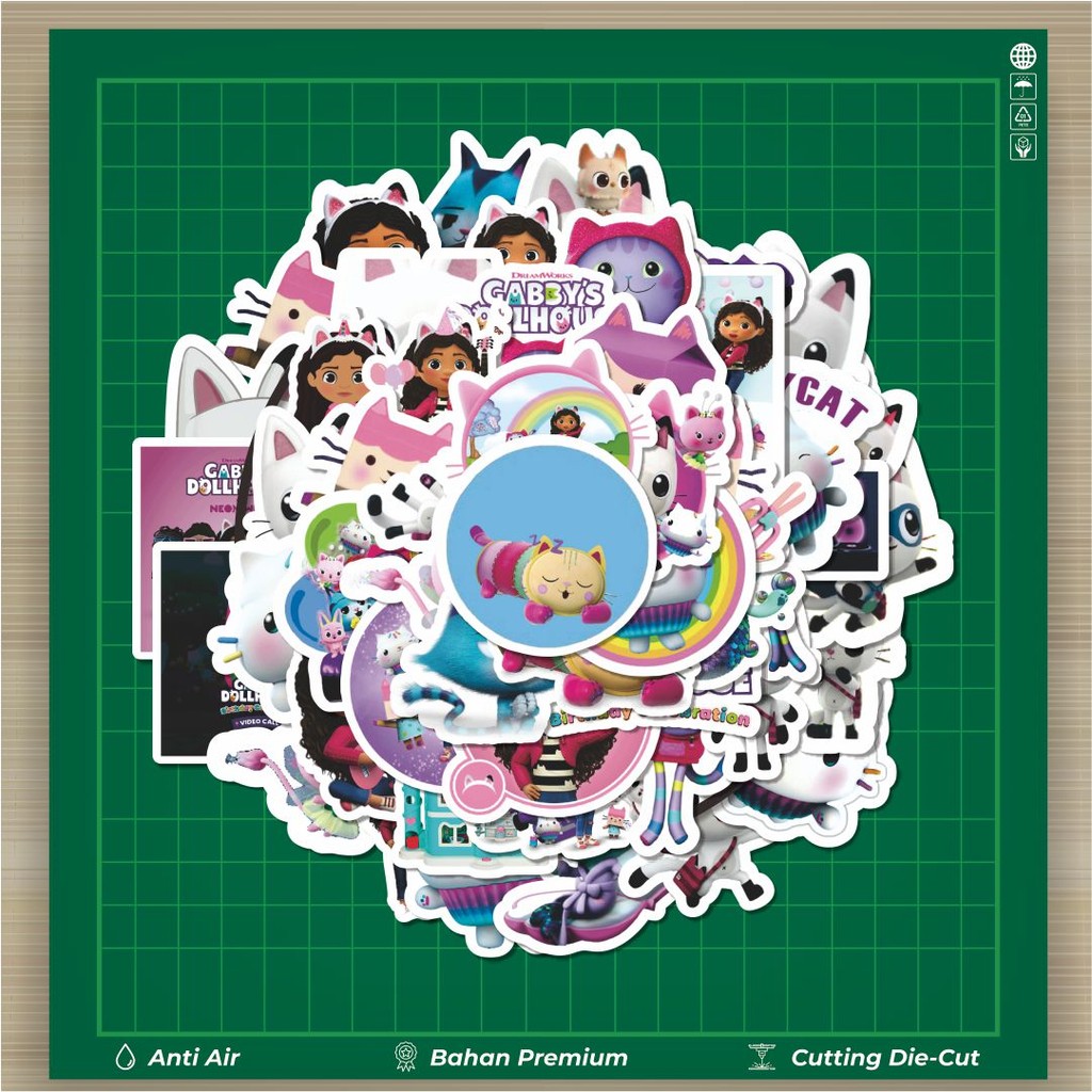 

HOT 50 PCS STIKER Stiker Kartun Gabby's Dollhouse Stiker Fashion Cars Decal Dingin Kartu Album Custom Vinyl Anti Air- Sticker Aesthetic Buku Journal Koper Casing HP Tablet Laptop Helm Motor Botol Minum
