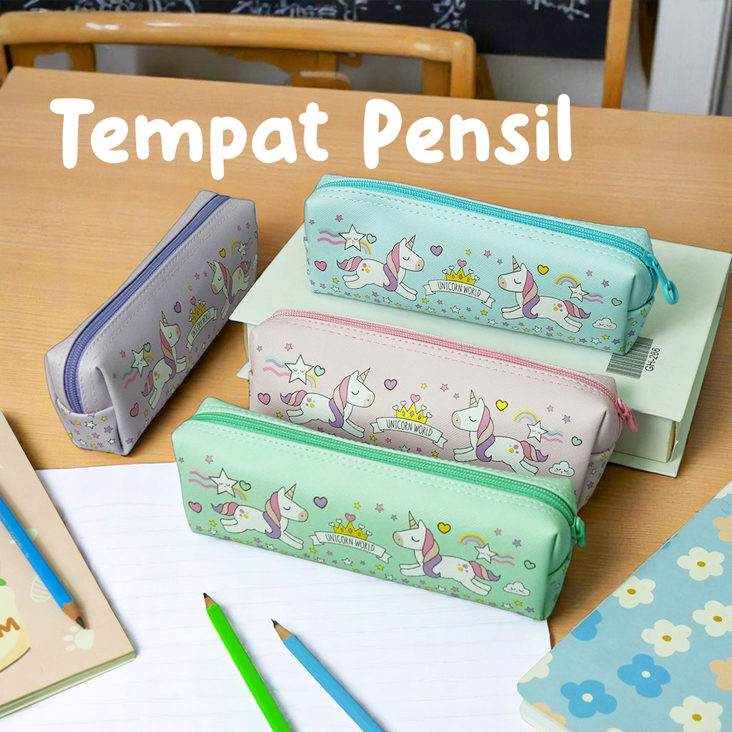 

Tempat Pensil Zipper / Kotak Pensil / Pencil bag 223-002 Unicorn