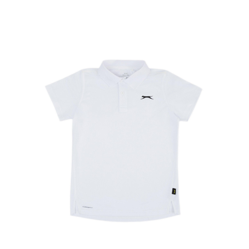 Slazenger Boy's Tennis Short Sleeve Performance Polo Shirts - White