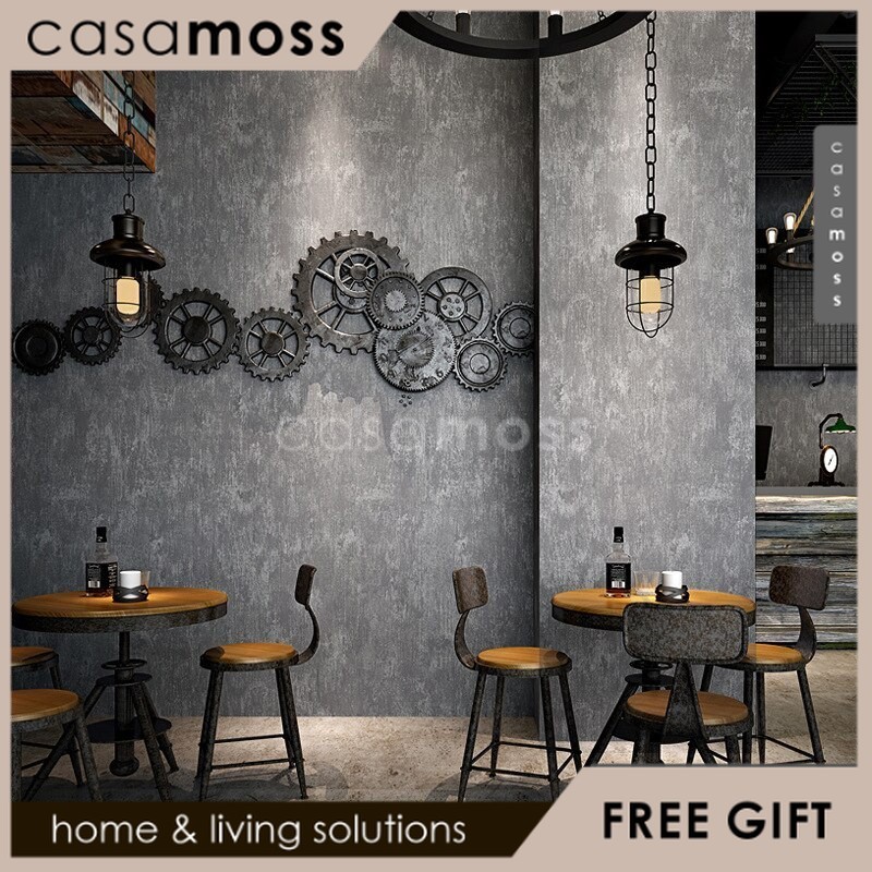 Wallpaper Tembok Motif Cat Semen Sticker Walpaper Dinding Painting Cement  【CASSA MOSS】