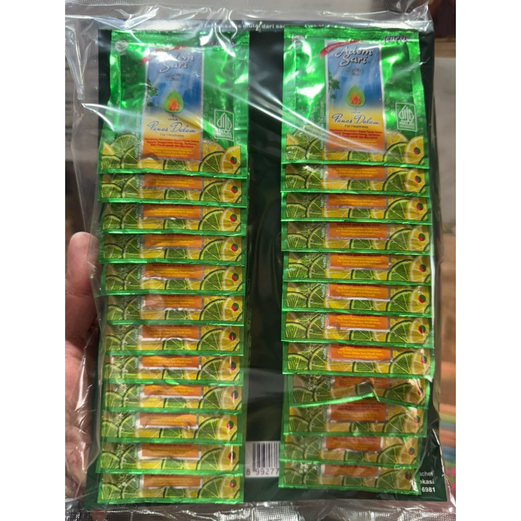 

Adem sari sachet 7gram @ 1 papan isi 24 sachet