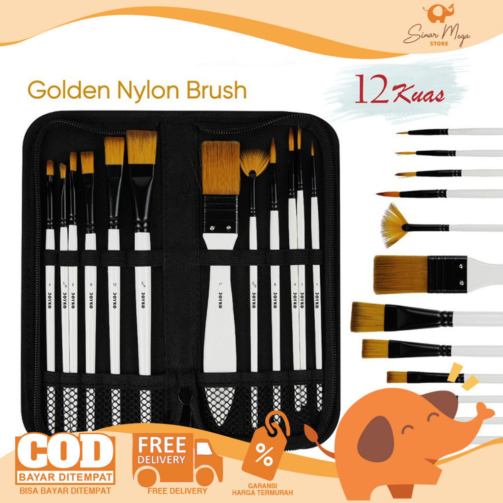 Ramannnana Joyko Brush Set BRS-18 / Kuas Alat Lukis Set Lengkap / Brush Kuas Cat Air Lukis Acrylic