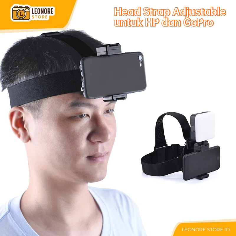 Head Strap Adjustable Elastis untuk HP dan GoPro – Mount Kepala Kamera Smartphone Action Cam