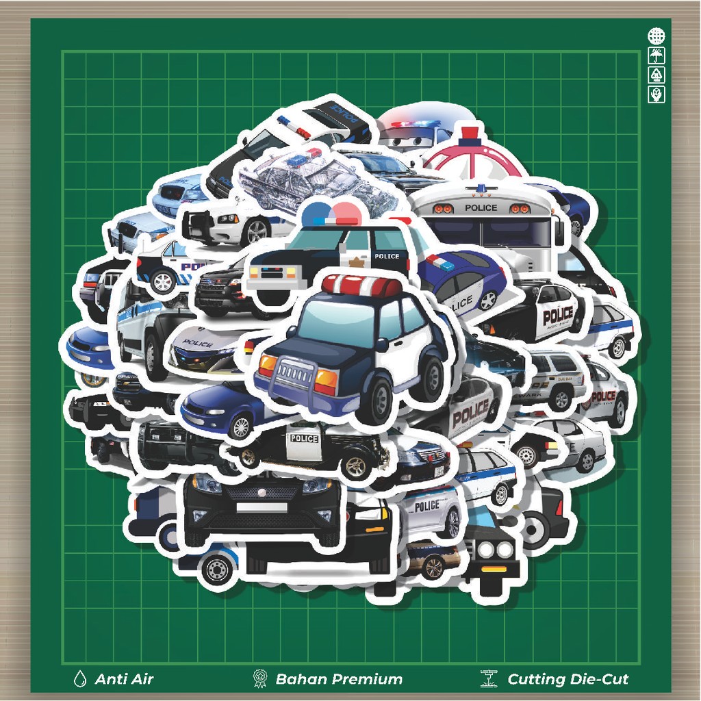 

HOT 50 PCS STIKER Police Car Series [Seri Mobil Polisi] Fashion Cars Decal Dingin Kartu Album Custom Vinyl Anti Air- Sticker Aesthetic Buku Journal Koper Casing HP Tablet Laptop Helm Motor Botol Minum