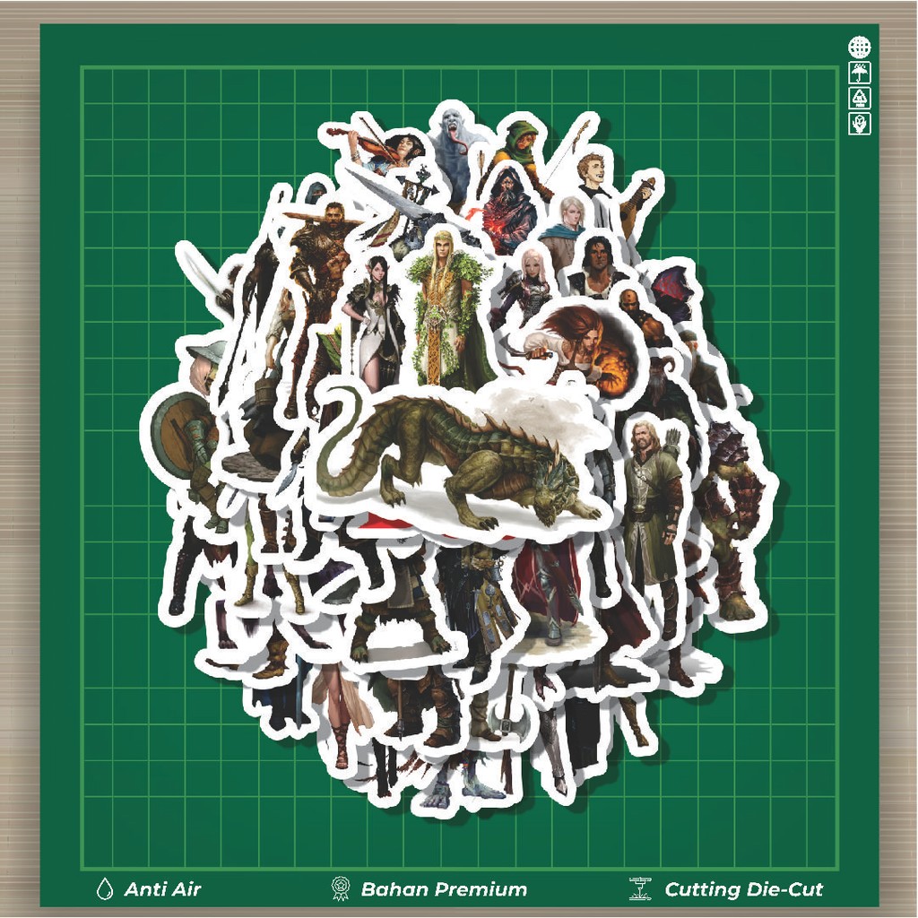 

HOT 50 PCS STIKER Dungeon And Dragons Series 3 Fashion Cars Decal Dingin Kartu Album Custom Vinyl Anti Air- Sticker Aesthetic Buku Journal Koper Casing HP Tablet Laptop Helm Motor Botol Minum