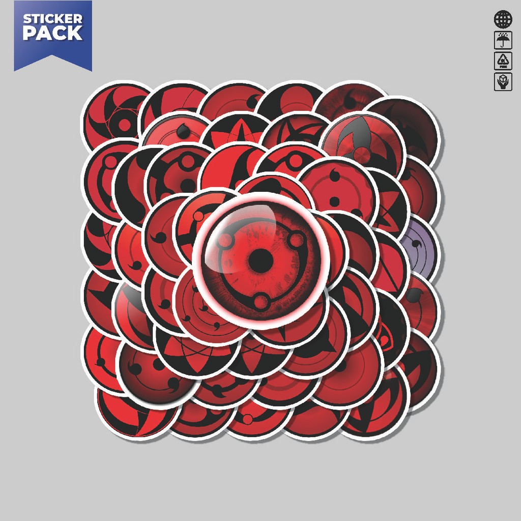 

[100PCS]Stiker Pack Stiker Naruto Uchiha Sharingan Series Aesthetic Vinyl Anti Air Dekorasi Sticker Laptop Buku Journal Koper Helm Casing HP Gitar Helm Skateboard