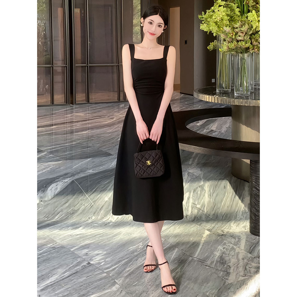 dress merah maroon pantai panjang oversize wanita korea style baju dress santai tanpa lengan well si