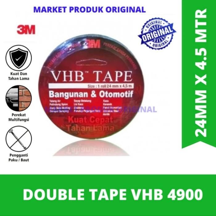 

3M VHB Double Tape Foam Automotive 4900 Tebal (1.1mm) Size (24mmx4.5m)