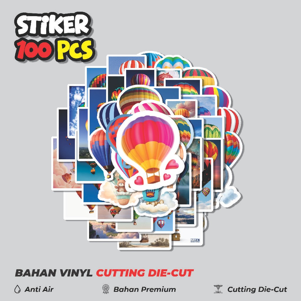 

Terbaru! 50 pcs Stiker Ballon Udara Series Dekorasi Lucu Kreatif untuk Notebook, Skateboard, HP