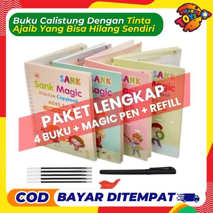 

[ISI 4 BUKU + PULPEN + REFILL] Buku Ajaib Bisa Hapus Sendiri, Sank Magic Alphabet Practice Book Set Buku Edukasi Belajar Menulis Pen Pulpen Tinta Stationery - Paket Lengkap