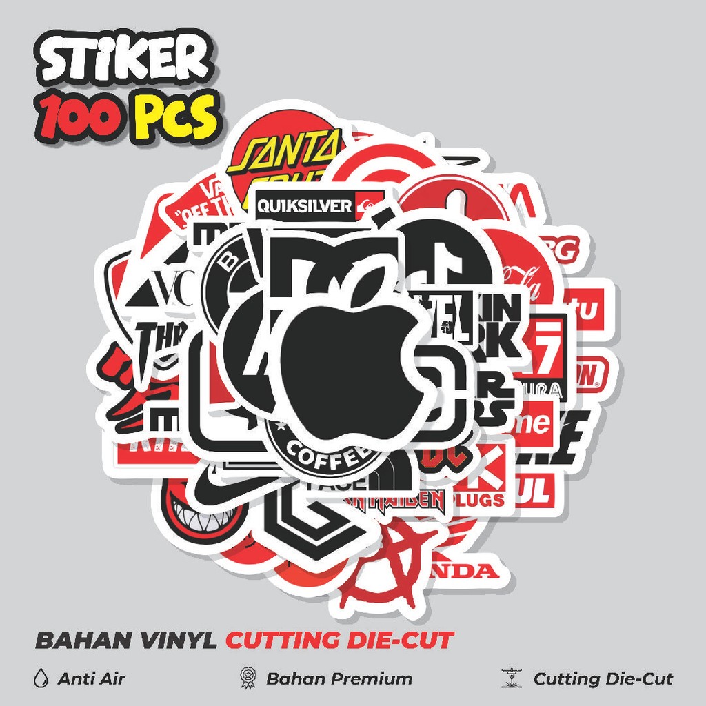 

Terbaru! 50 pcs Stiker Red and Black Mixed Logo [Campuran Logo Merah dan Hitam] Dekorasi Lucu Kreatif untuk Notebook, Skateboard, HP