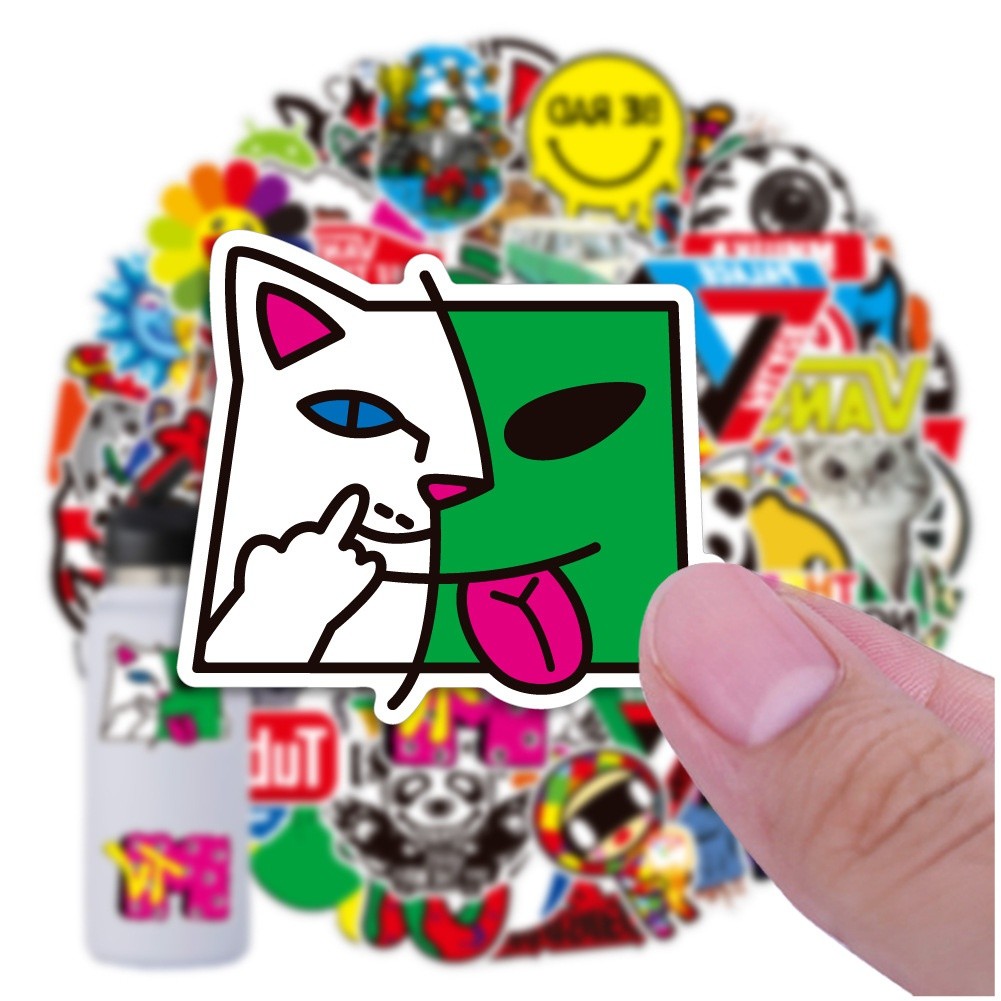 

100Pcs Cool Hypebeast Skateboard Stickers For Luggage Laptop Guitar Phone Diary Waterproof Graffiti Vinyl Decals