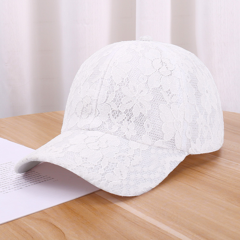 Women's Summer Cutout Breathable Baseball Cap Versatile Lace Flower Cap Sun Protective Hat Outdoor S