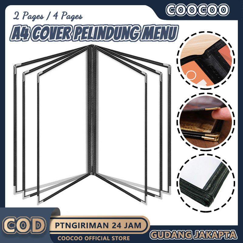 

2/4 pages - A4 Cover Pelindung Menu/Buku Menu Restoran Kulit Cover/Menu Cover