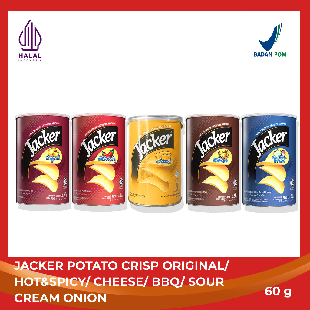 

Jacker 60g - Snack Kentang - Impor Malaysia - Halal BPOM