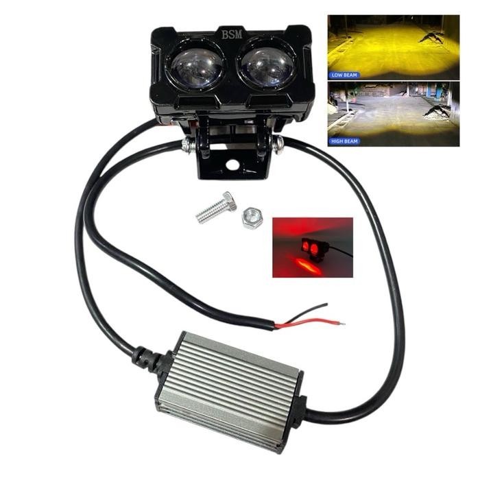 Lampu tembak Laser LED SQL 2 Mata Plus Devil Motorcycle - Sql 2mata devil Mrah