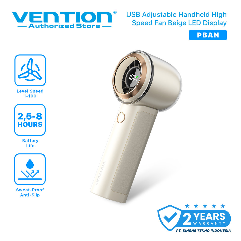 Vention Kipas Mini Portable Turbo Fan 13000RPM 3000mAh Stepless Speed Kipas Angin Genggam LED Displa