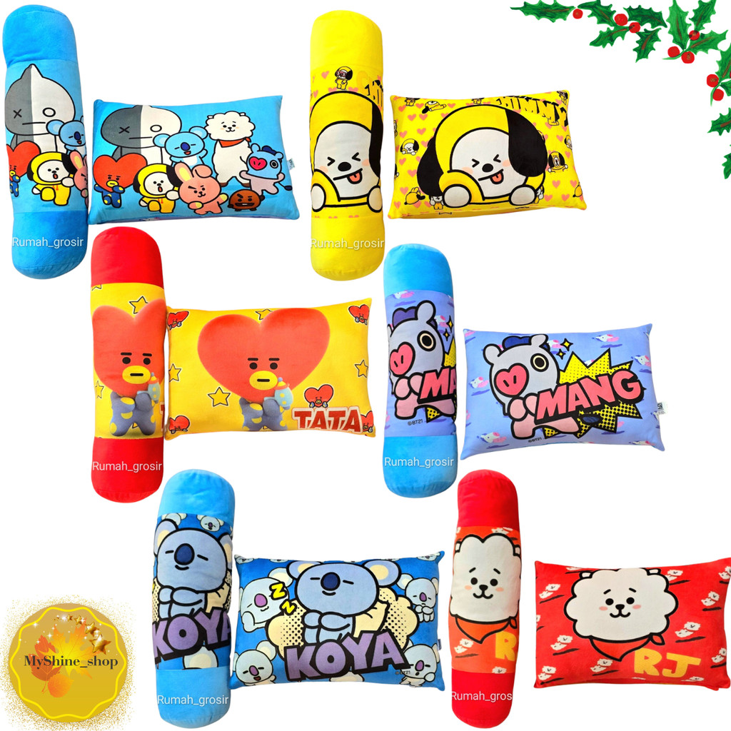 (My Shine Shop) Paket Bantal Guling BTS BT21 Chimmy Tata Rj Koya Mang