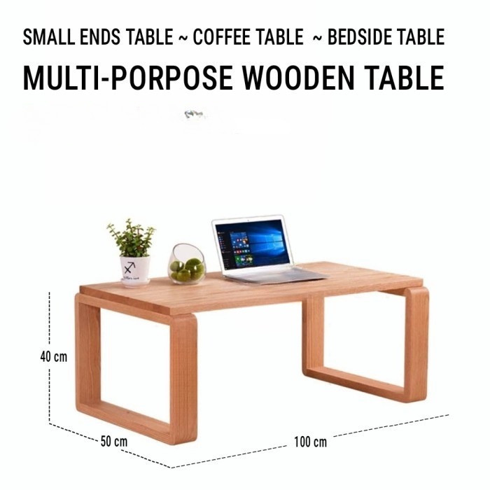 Meja kayu minimalis meja belajar meja lesehan kayu meja laptop monitor - KAYU MAHONI