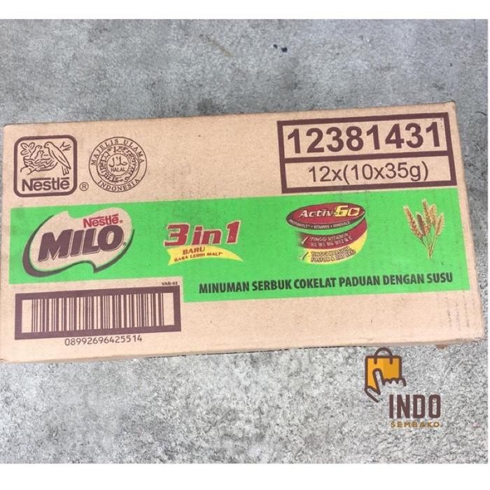 

susu milo 3 in 1 sachet isi 120 x 34g / Susu Milo 3in1 dus karton / Susu Milo Coklat 3 in 1 - Not Specified