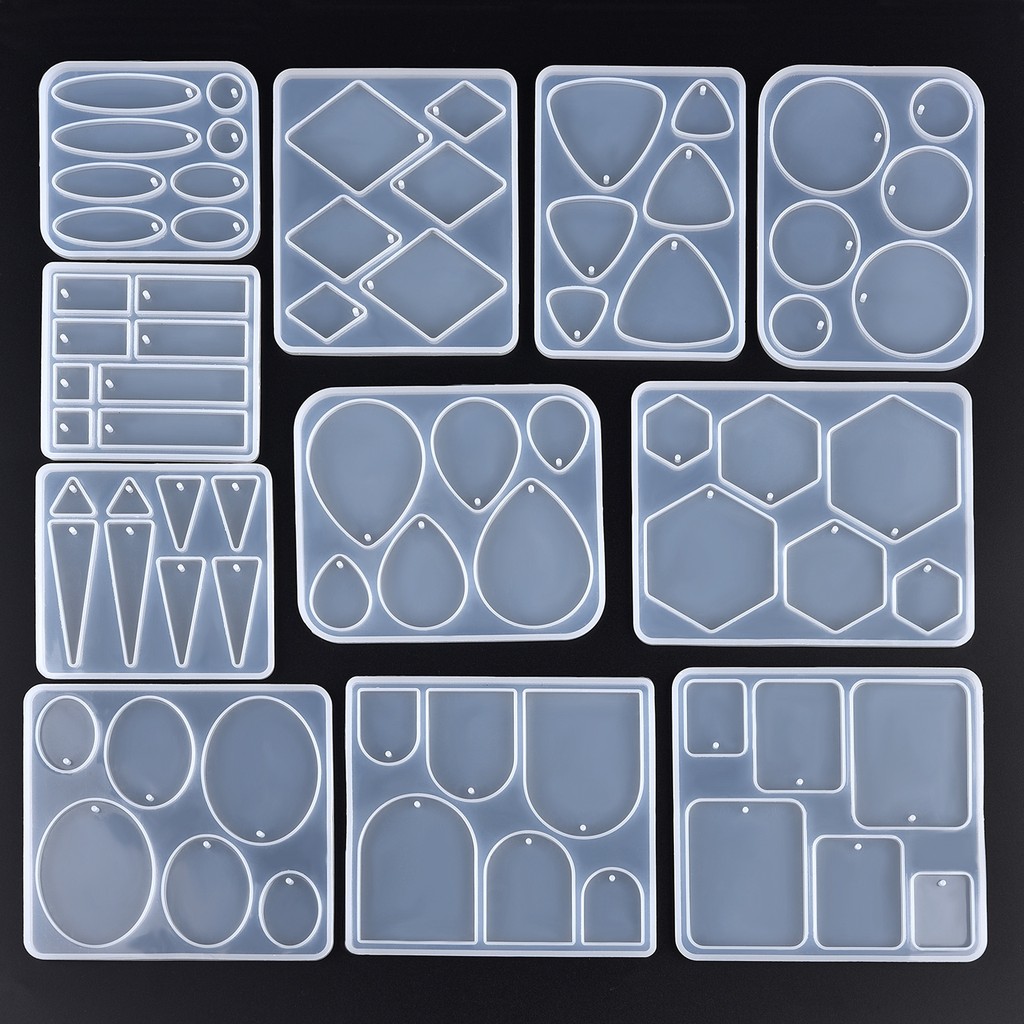 

Geometric Earring Pendant Silicone Mold Round Epoxy Resin Mould For DIY Ornaments Keychain Necklace Charms Epoxy Resin Crafts