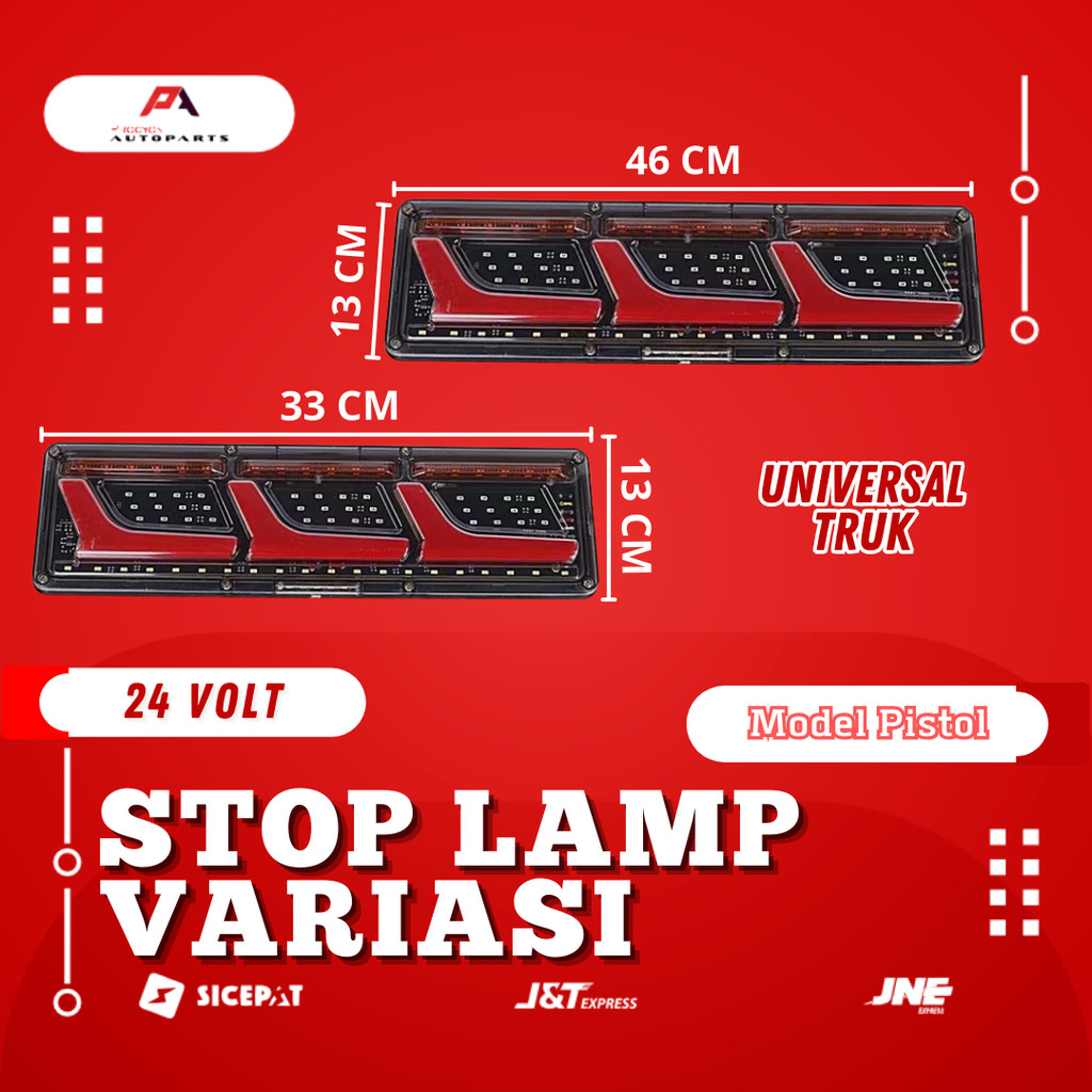 StopLamp Variasi Untuk Truk Model Pstol 24 Volt Sepasang Kiri dan Kanan SL02
