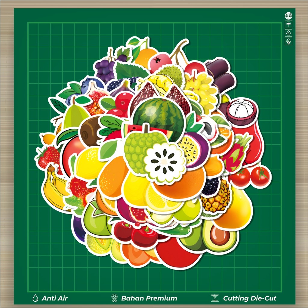 

HOT 50 PCS STIKER Stiker Mix Fruits [Campuran Buah] Stiker Fashion Cars Decal Dingin Kartu Album Custom Vinyl Anti Air- Sticker Aesthetic Buku Journal Koper Casing HP Tablet Laptop Helm Motor Botol Minum