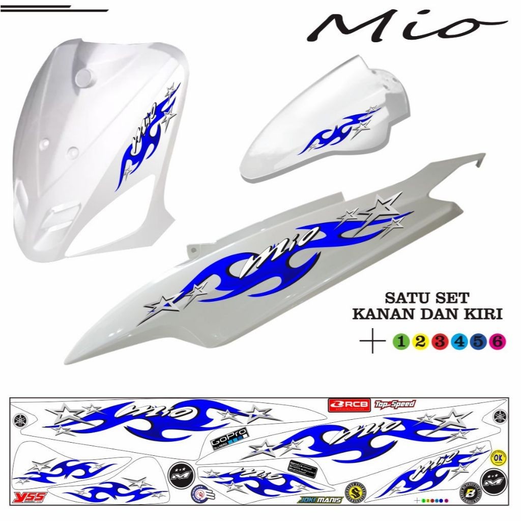 STIKER MIO STIKER MIO SMILE MIO OLD VARIASI STRIPING KEREN MOTIF POLET KEREN