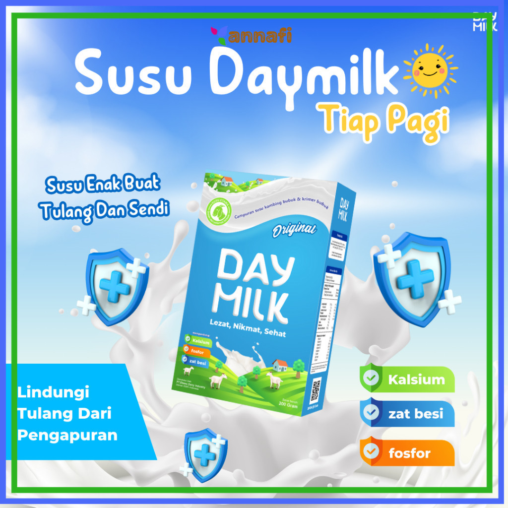 

DAYMILK Rasa Vanilla - Cokelat - Jahe - SUSU KAMBING ETAWA - Atasi Asam Lambung - Nyeri Sendi - Gangguan Pernafasan - Netto 200 gram