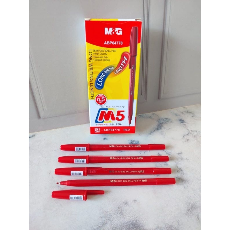 

Pen M&G ABP64778 M5 ( Ballpen / Pena ) 0.5mm semi Gel Pen Pulpen 1pcs Red