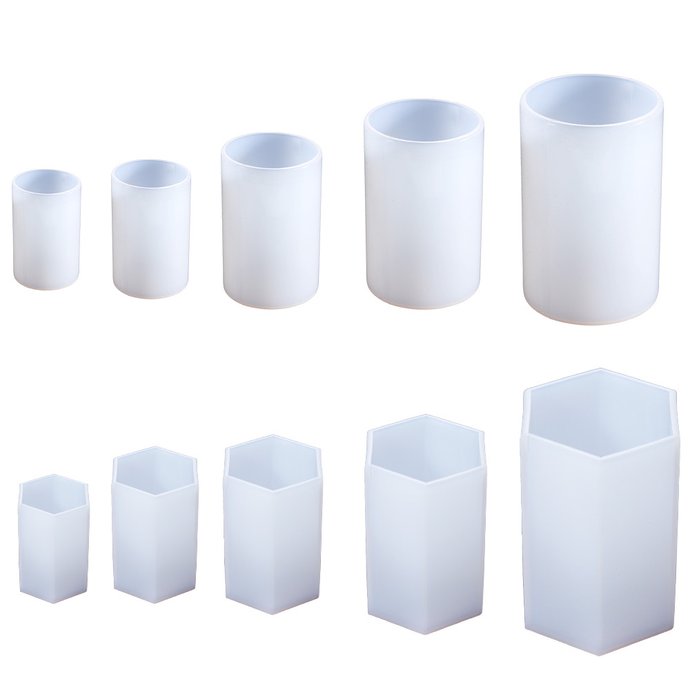 

Cylinder Silicone Mold Hexagon Epoxy Resin Mould for DIY Epoxy Resin Candle Casting Molds Crafts Home Table Decoration