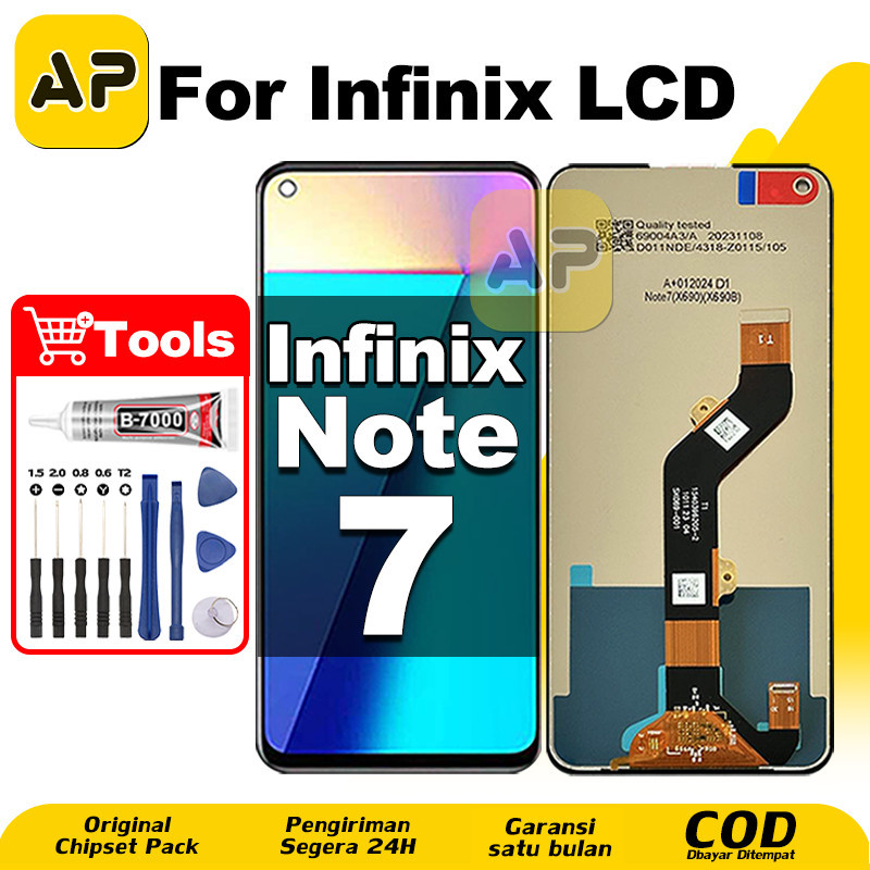 LCD Infinix Note 7 hp Layar Sentuh Fullset Glass Touchscreen Digitizer COD