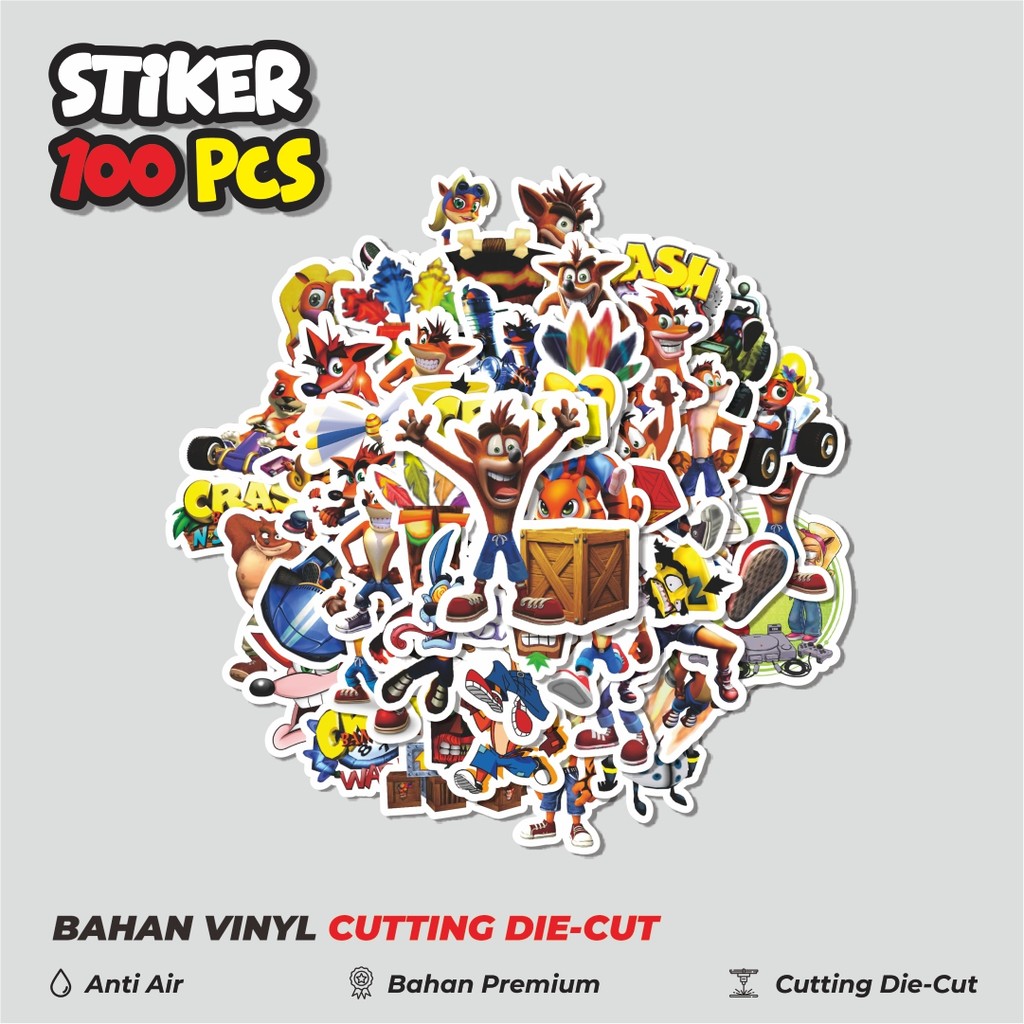 

Terbaru! 50 pcs Stiker Game Series Crash Bandicoot Character 1 Dekorasi Lucu Kreatif untuk Notebook, Skateboard, HP