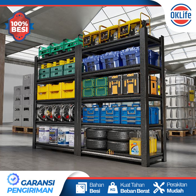 Rak Susun Serbaguna Rak Susun Besi Rak Besi Siku 5 Susun Rak Besi Susun 4 Tingkat full besi