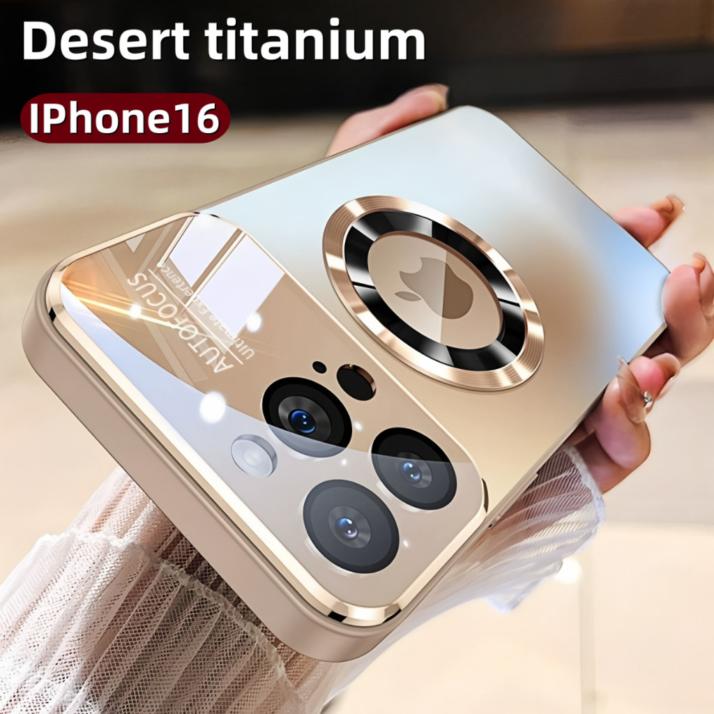 NEW IPHONE Casing Ponsel Kaca Matte AG Baru Untuk Iphone 16 15 12 13 14 Pro Max 16 ProMax Lensa Magn