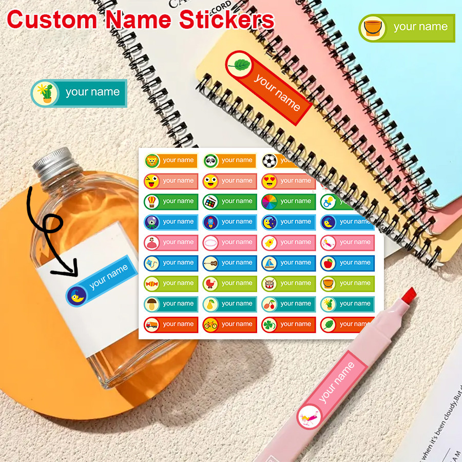 

Multilingual Hebrew Personalized Stickers for Bottles Waterproof Durable Labels for School Supplies, Lunch Boxes & Travel Gear