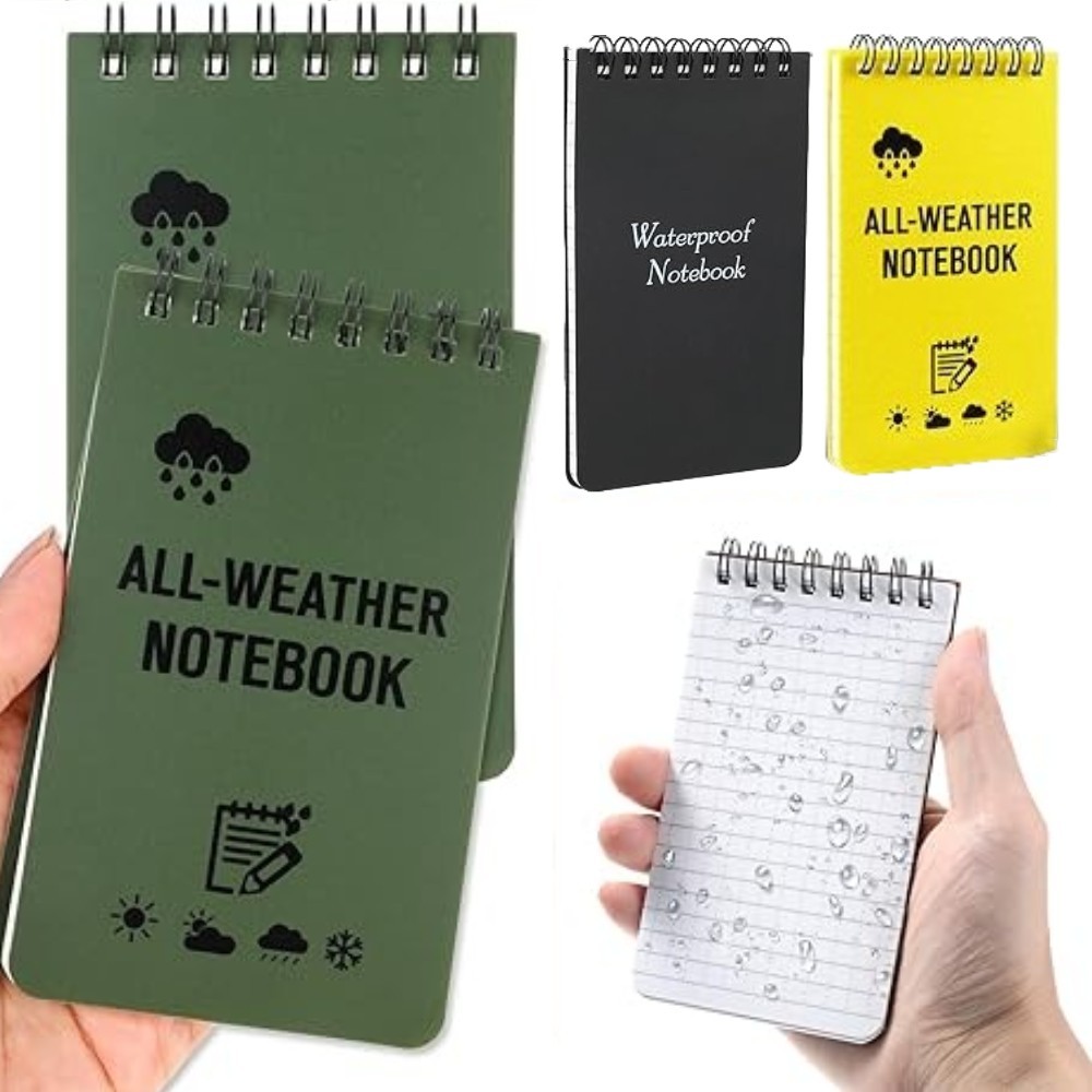 

Waterproof Pocket Notebook Tactical All Weather Pocket Notepads With Lined Pages, Spiral Notebook Mini Memo Pad Note Pads