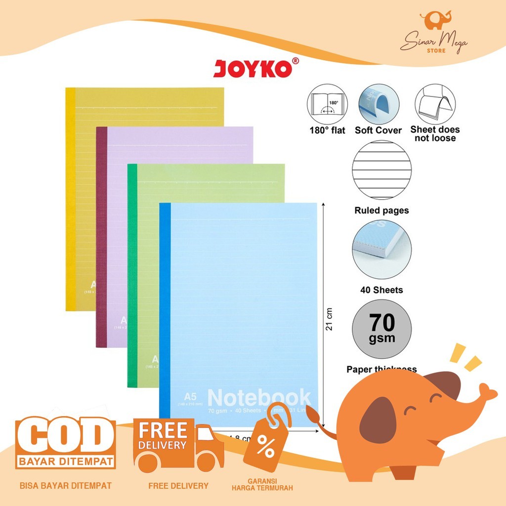 

Joyko Buku Notebook NB-704 A5 40 Lembar Ruled / Tulis Catatan Bergaris Lucu Unik Murah