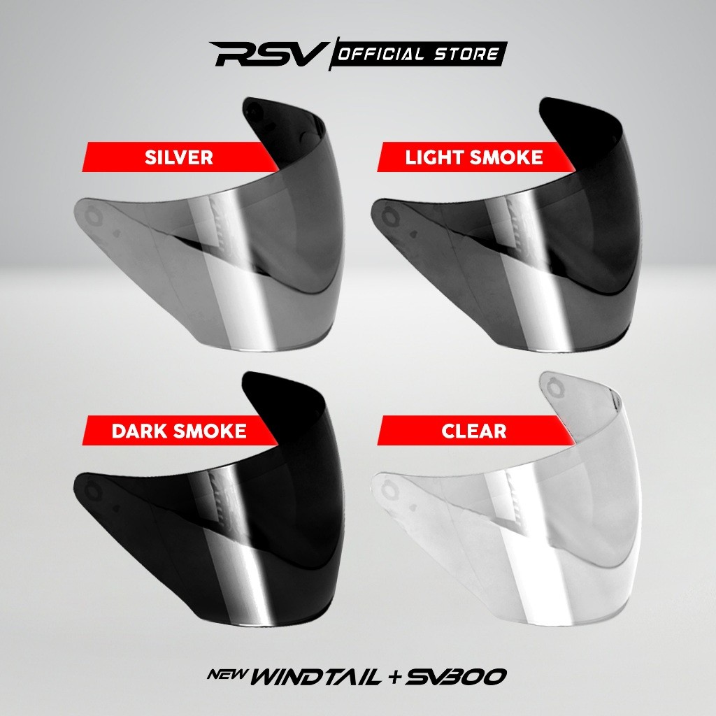 (ORIGINAL RSV) VISOR RSV SV300 & NEW WINDTAIL PNP - VISOR/KACA HELM RSV (FLUX HELMETS)