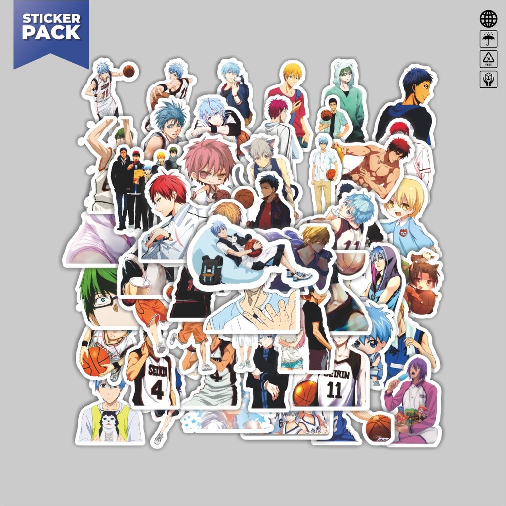 

[100PCS]Stiker Pack Stiker Anime Series Kuroko's Basketball Character Mix 2 Aesthetic Vinyl Anti Air Dekorasi Sticker Laptop Buku Journal Koper Helm Casing HP Gitar Helm Skateboard