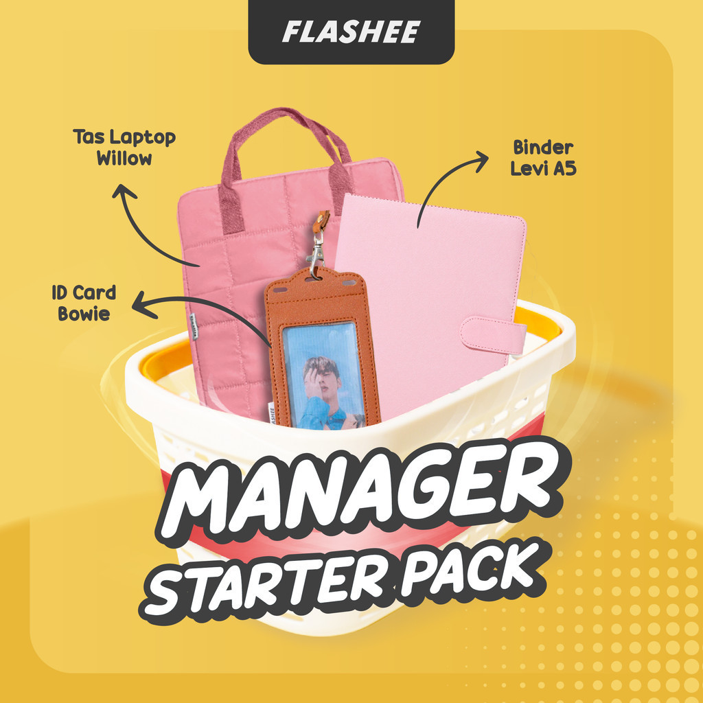

Flashee Paket Set 3IN1 Binder Levi A5 Premium Tas Laptop ID Card Paket Perlengkapan Kantor