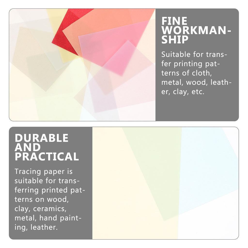 

50 Sheets Transfer Tracing Paper Colorful Copy Colored Ream Bulk Lightweight Professional Supplies School Printing